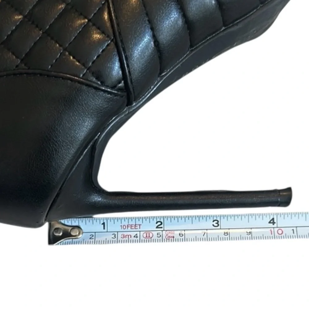 Rouge Helium Black Quilted Stiletto Ankle Boots – Size 7.5 - Picture 5 of 5